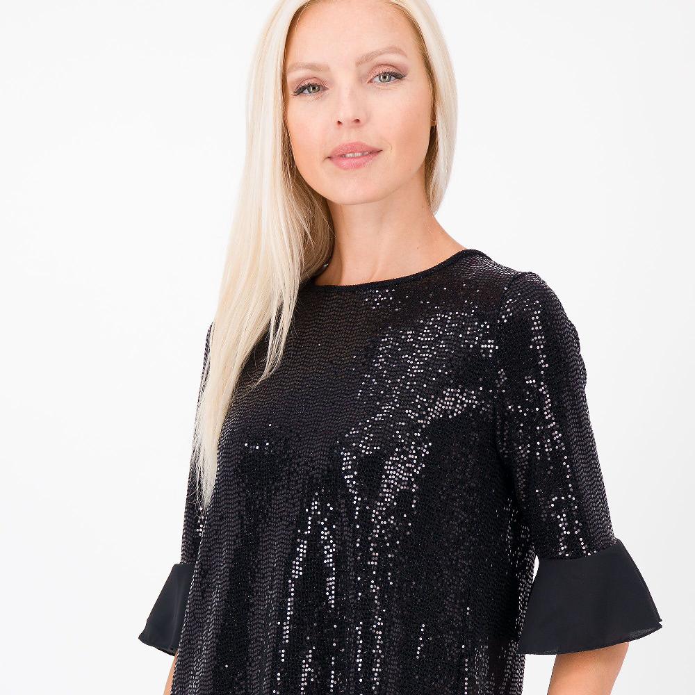 QVC SottoMarino Maglia Effetto Specchietti Manica Con Balza