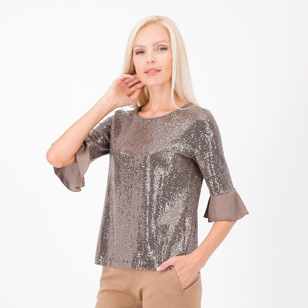 QVC SottoMarino Maglia effetto specchietti manica con balza