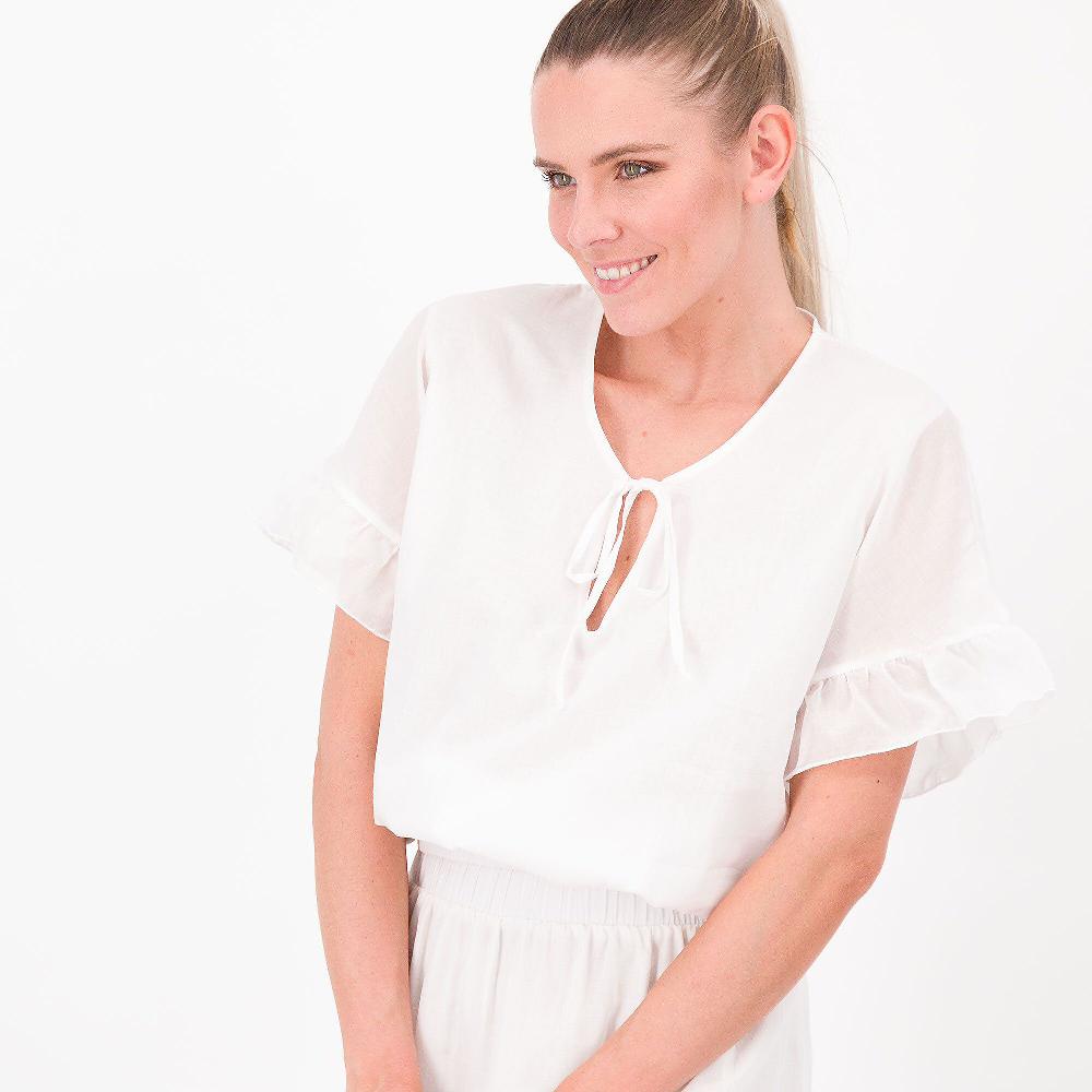 QVC SottoMarino Maglia In Mussola Di Cotone Con Scollo A V E Maniche Scese