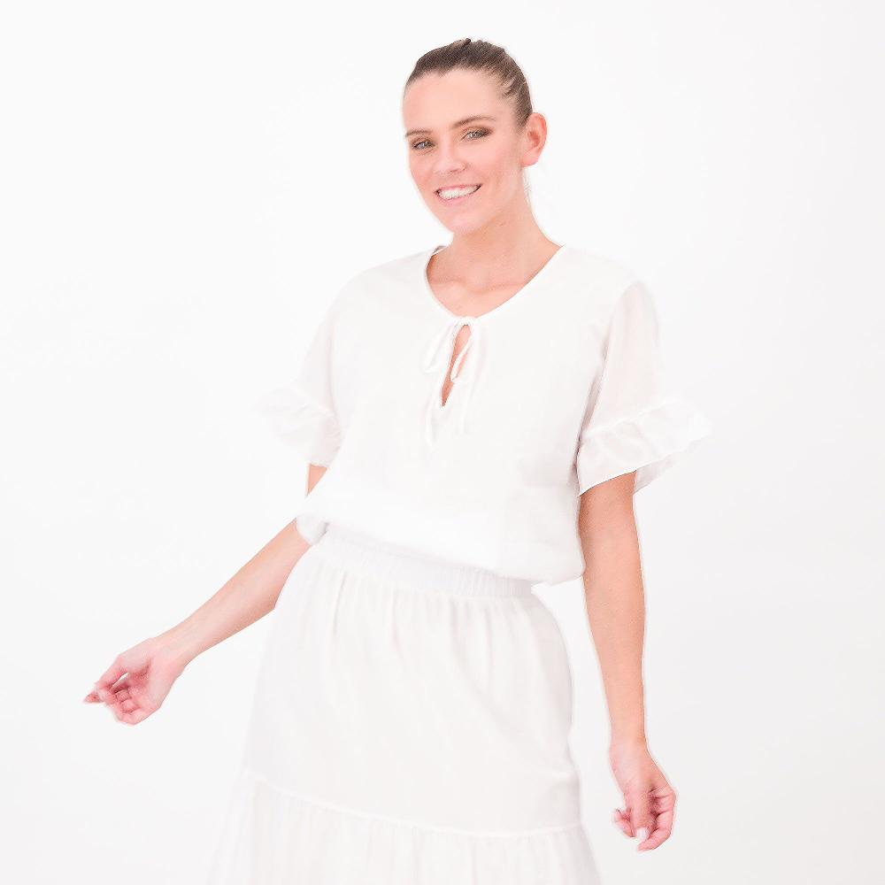 QVC SottoMarino Maglia in mussola di cotone con scollo a V e maniche scese