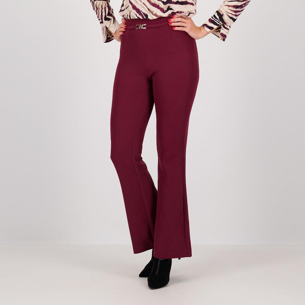 QVC SottoMarino Pantaloni a zampa in crêpe bielastico con cintura e fibbia