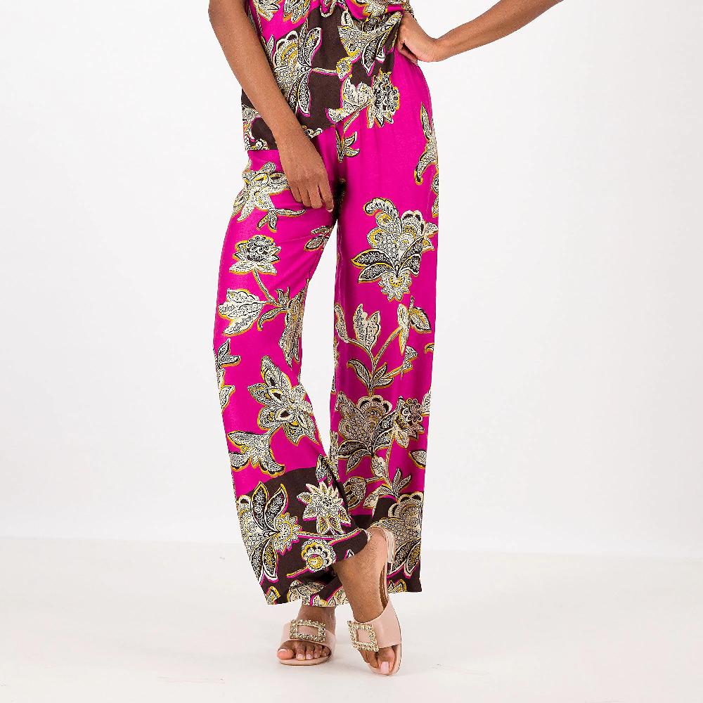 QVC SottoMarino Pantaloni ampi in viscosa stampata Elastico in vita Made in Italy