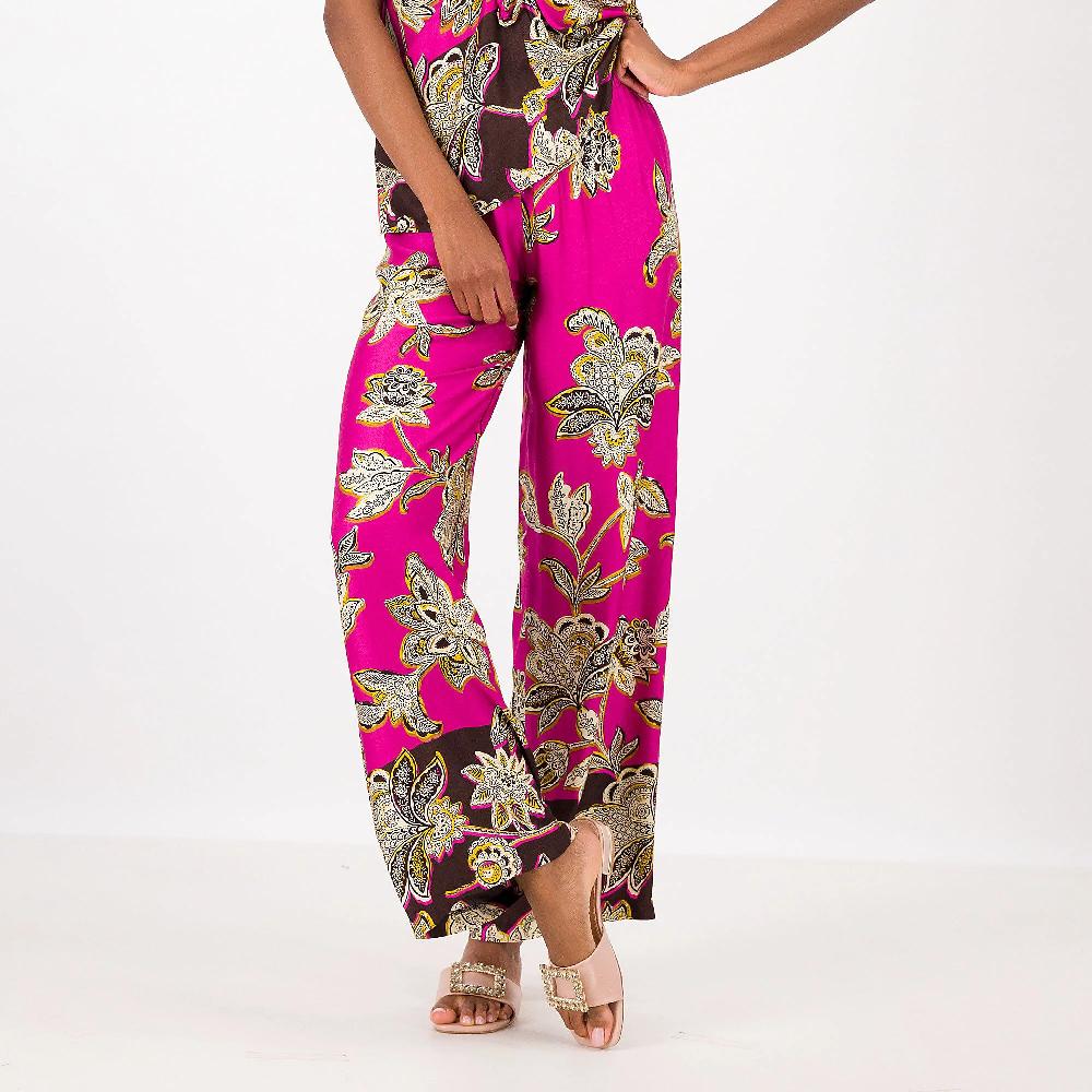 QVC SottoMarino Pantaloni ampi in viscosa stampata Elastico in vita Made in Italy