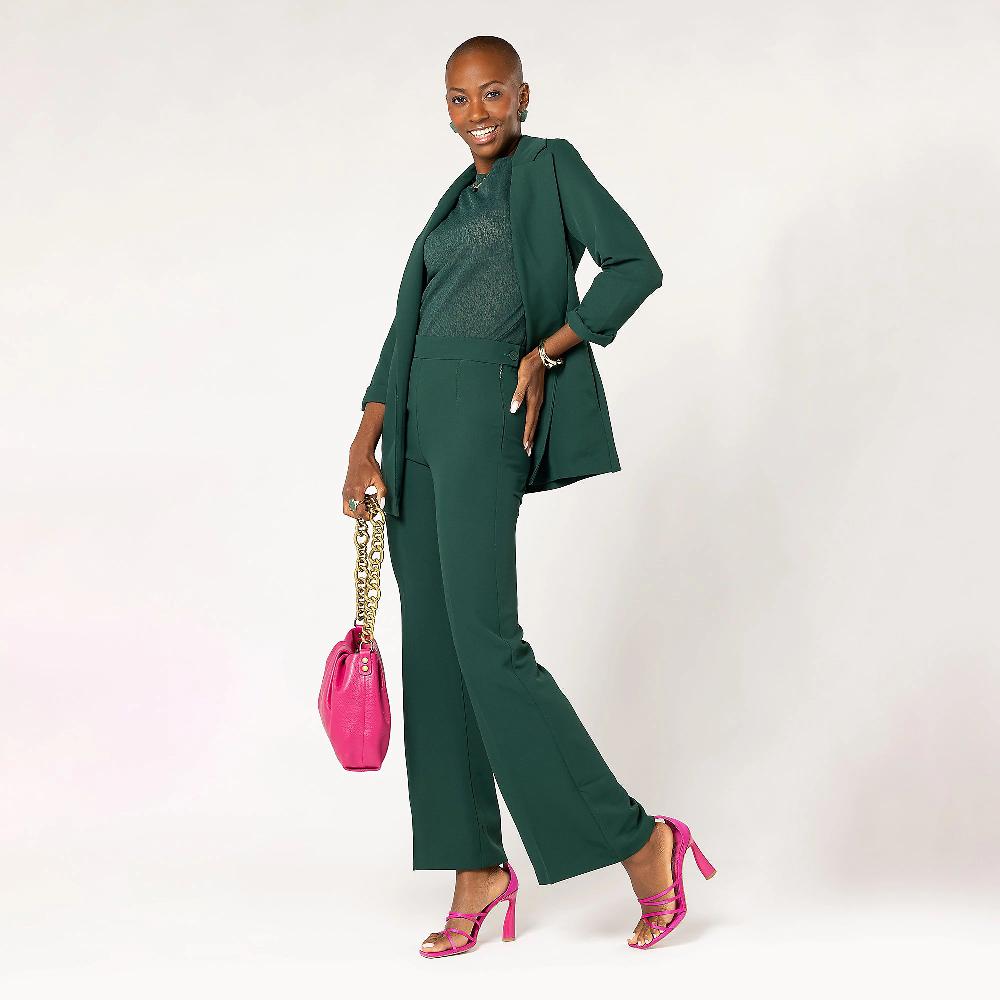 QVC SottoMarino Pantaloni Bootcut In Tessuto Fluido