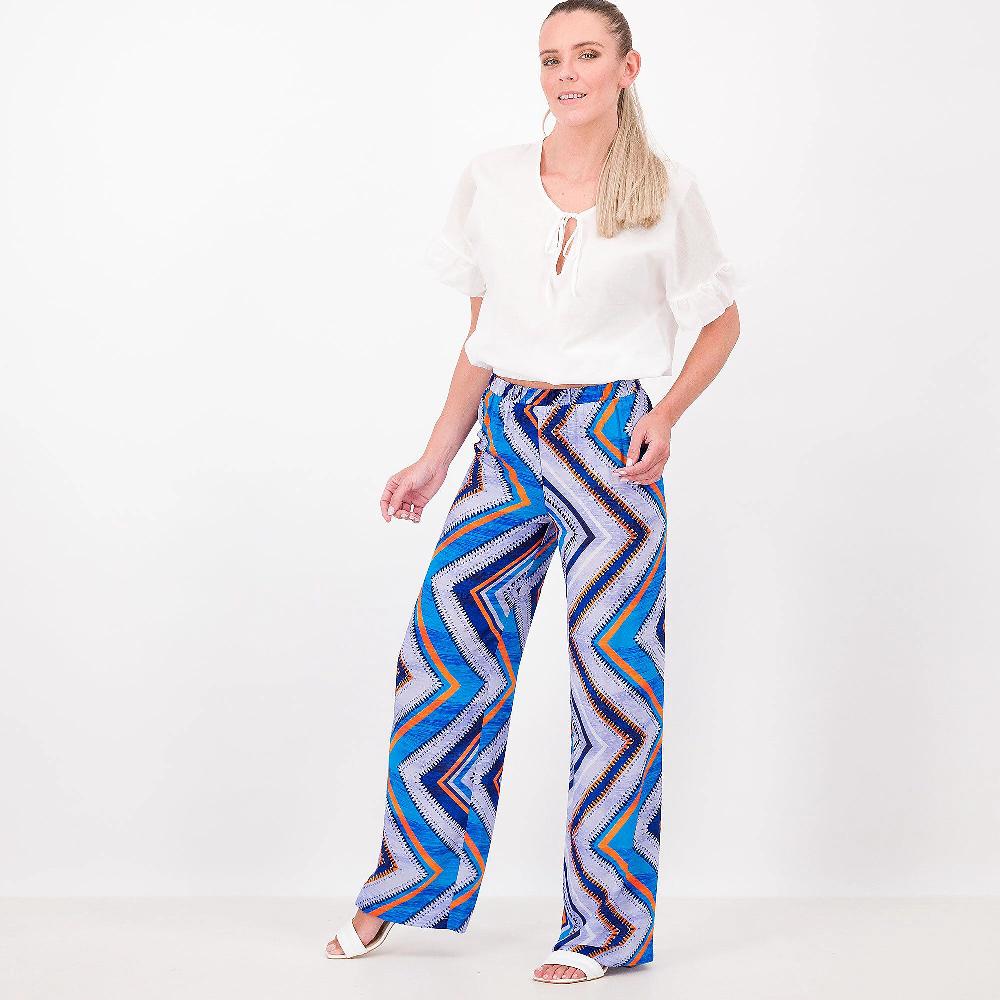 QVC SottoMarino Pantaloni Gamba Dritta In Viscosa Fantasia