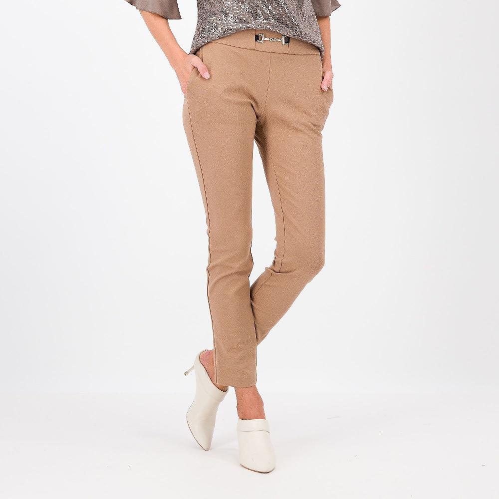 QVC SottoMarino Pantaloni in punto Milano con viscosa e fibbia dorata