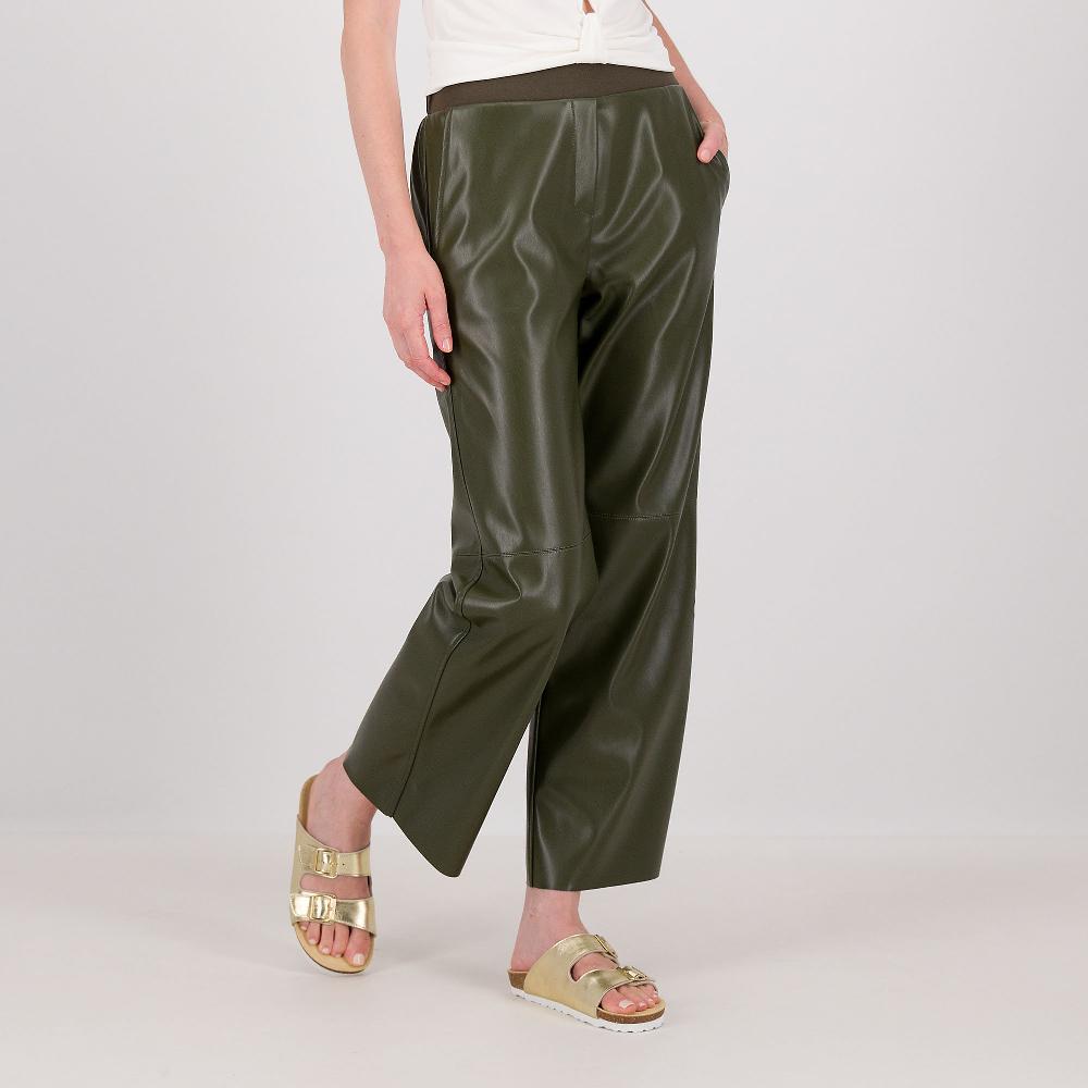 QVC SottoMarino Pantaloni lunghi in tessuto spalmato con elastico in vita