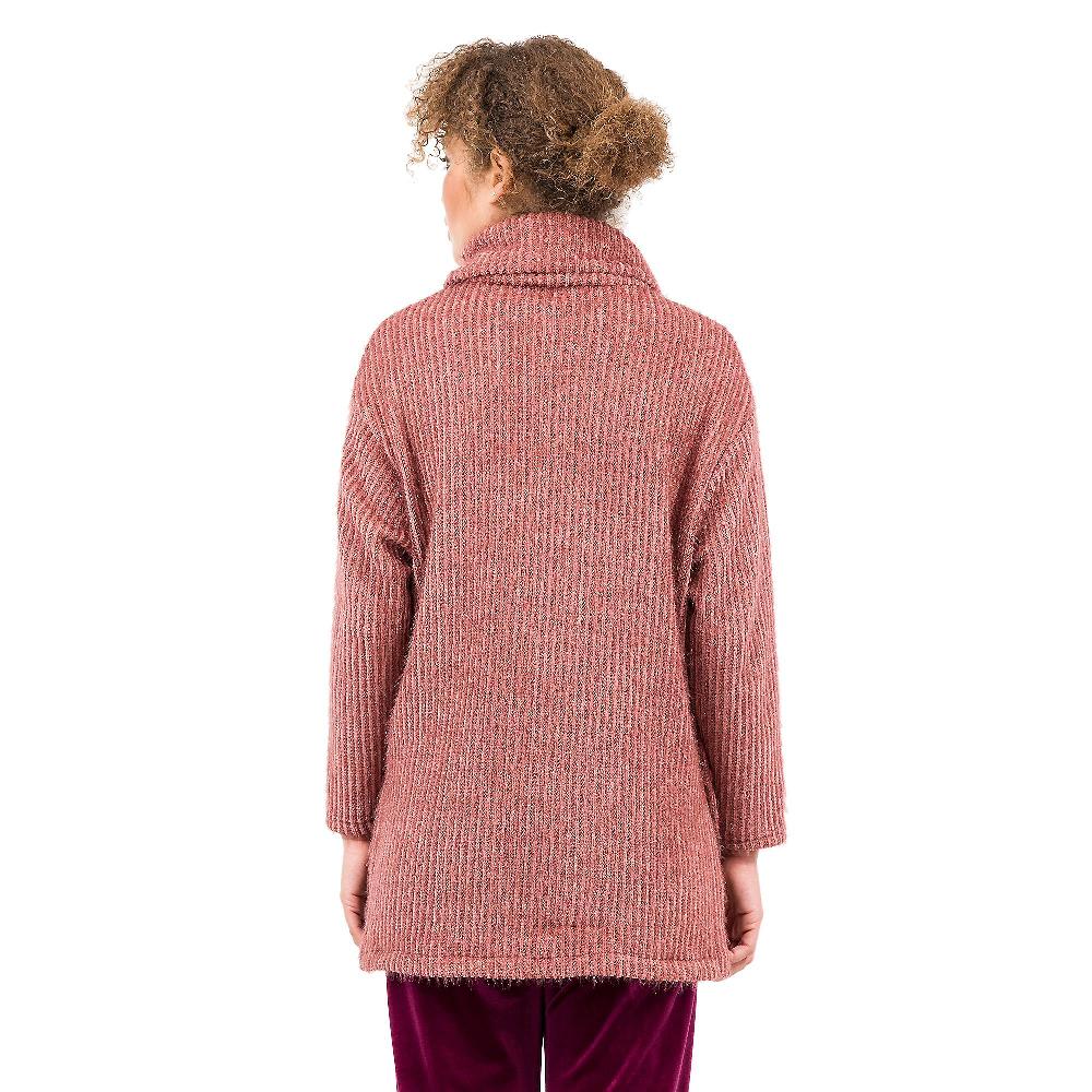 QVC SottoMarino Tunica In Maglia Ampia Effetto Peloso Collo A Ciambella Made In Italy