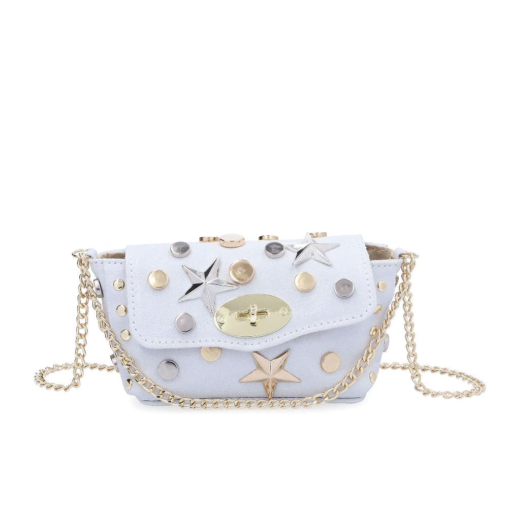 QVC Stefano Ghilardi Borsa a mano e a tracolla Martha 111 in pelle con borchie