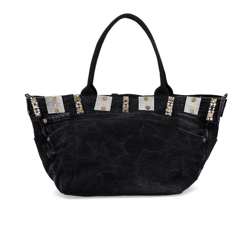QVC Stefano Ghilardi Borsa a mano in denim con applicazioni