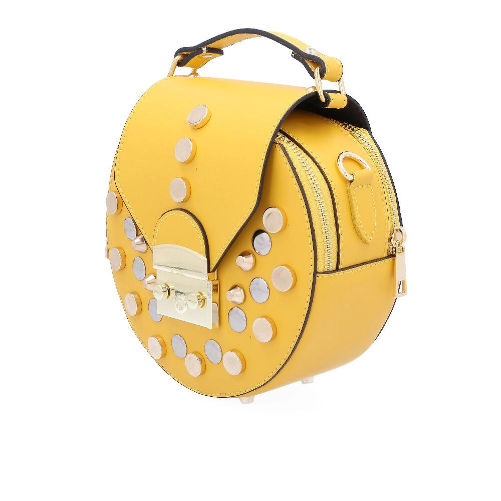 QVC Stefano Ghilardi Borsa A Mano Isa Studs In Pelle Con Patta E Borchie