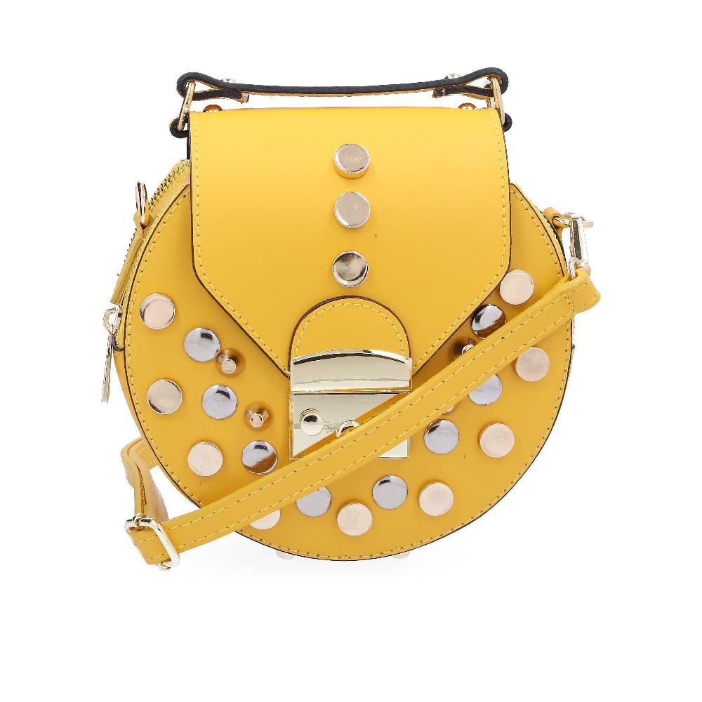 QVC Stefano Ghilardi Borsa A Mano Isa Studs In Pelle Con Patta E Borchie