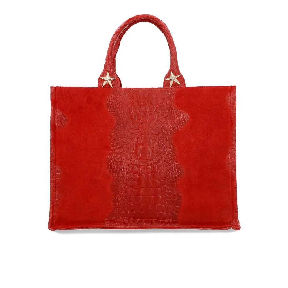 QVC Stefano Ghilardi Borsa A Mano "Selvaggia Star" In Pelle Stampa Rettile