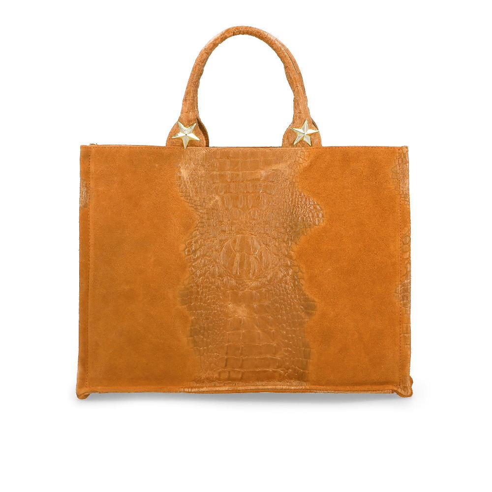 QVC Stefano Ghilardi Borsa a mano "Selvaggia Star" in pelle stampa rettile