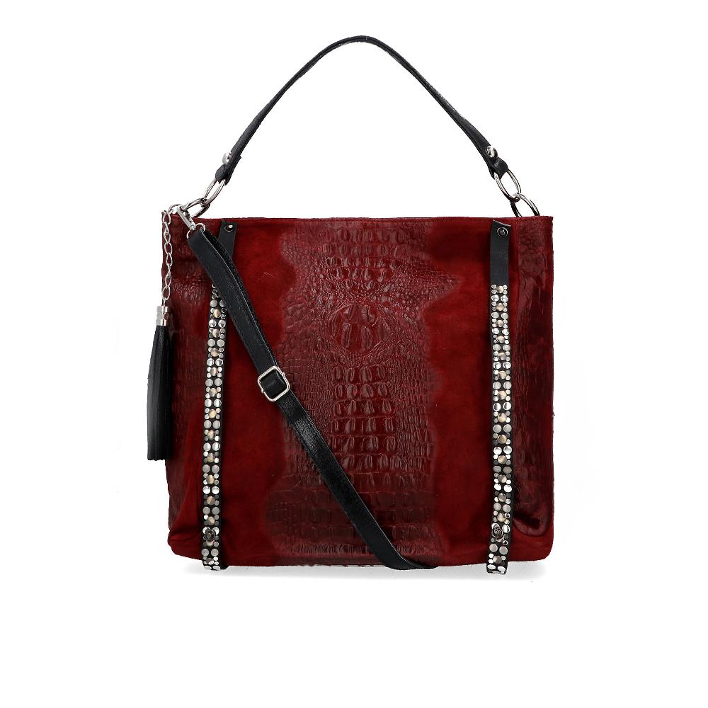 QVC Stefano Ghilardi Borsa a spalla in pelle con applicazioni e frange