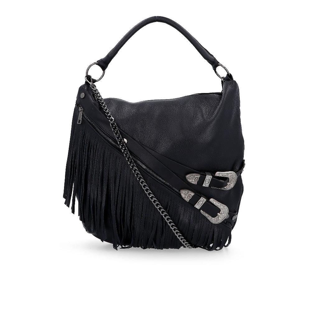 QVC Stefano Ghilardi Borsa A Spalla In Pelle Con Borchie E Frange