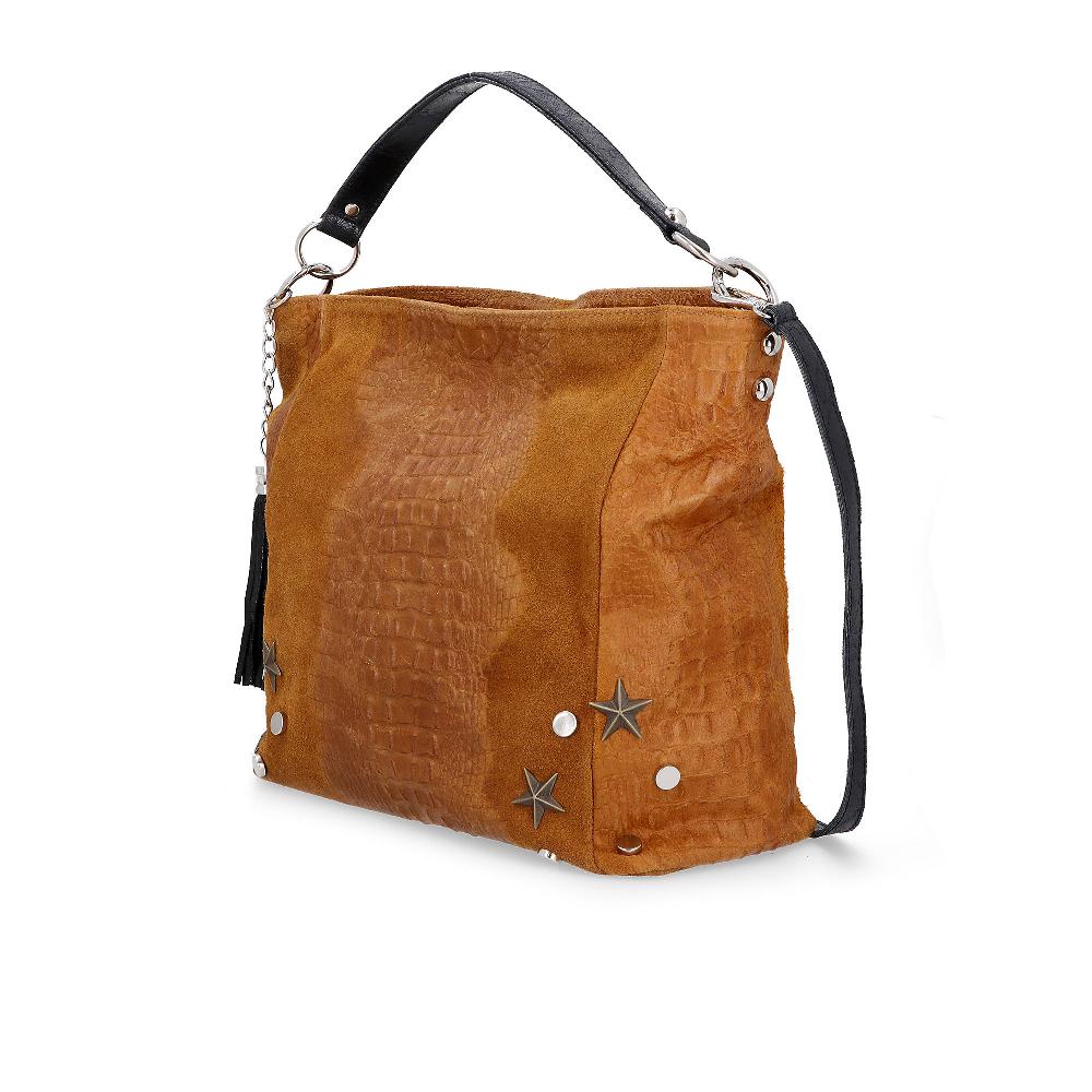 QVC Stefano Ghilardi Borsa A Spalla In Pelle Scamosciata Con Stampa Alligatore