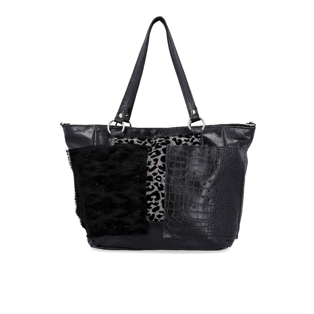 QVC Stefano Ghilardi Borsa a spalla shopper con dettagli patchwork