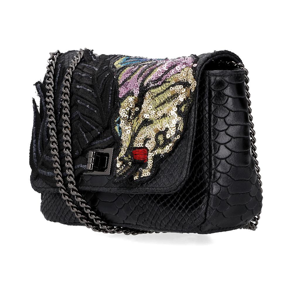 QVC Stefano Ghilardi Borsa A Tracolla Stampa Rettile Con Paillettes