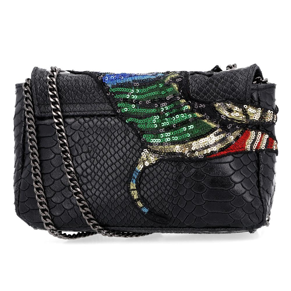 QVC Stefano Ghilardi Borsa A Tracolla Stampa Rettile Con Paillettes