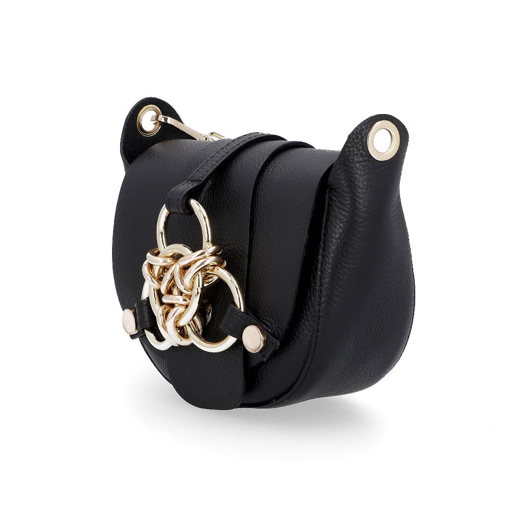 QVC Stefano Ghilardi Borsa In Pelle Emeris Ring Con Tracolla In Tessuto