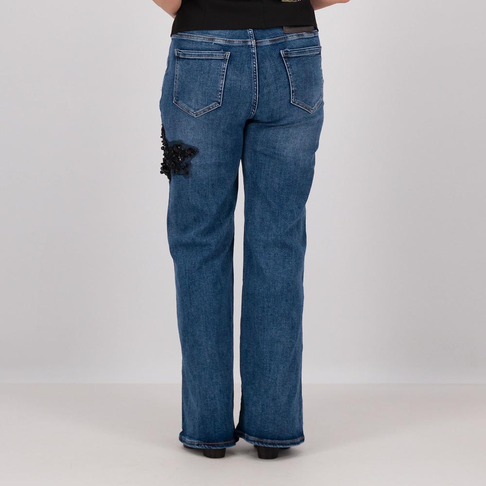 QVC Stefano Ghilardi Jeans Gamba Ampia Con Applicazione Gioiello