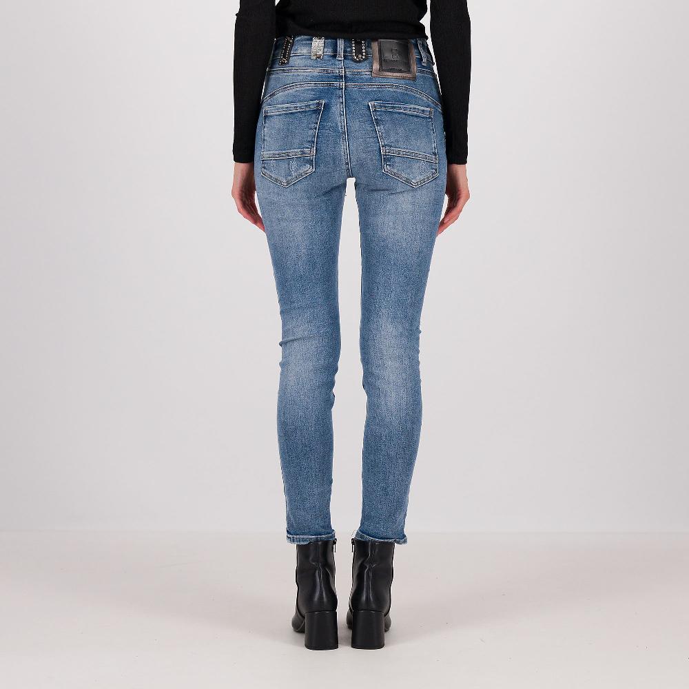 QVC Stefano Ghilardi Jeans Skinny Effetto Washed Con Passanti Decorati