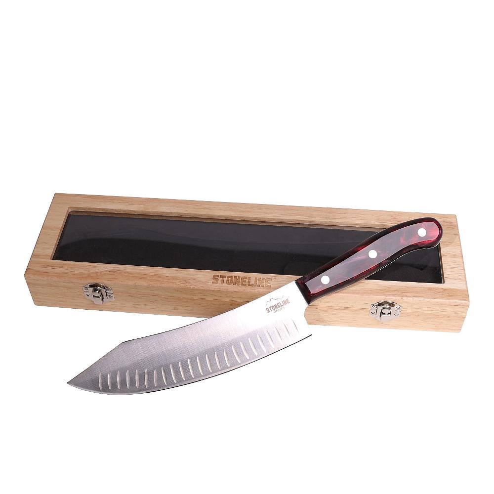 QVC Stoneline Coltello in acciaio inox lama ricurva e bordo scanalato