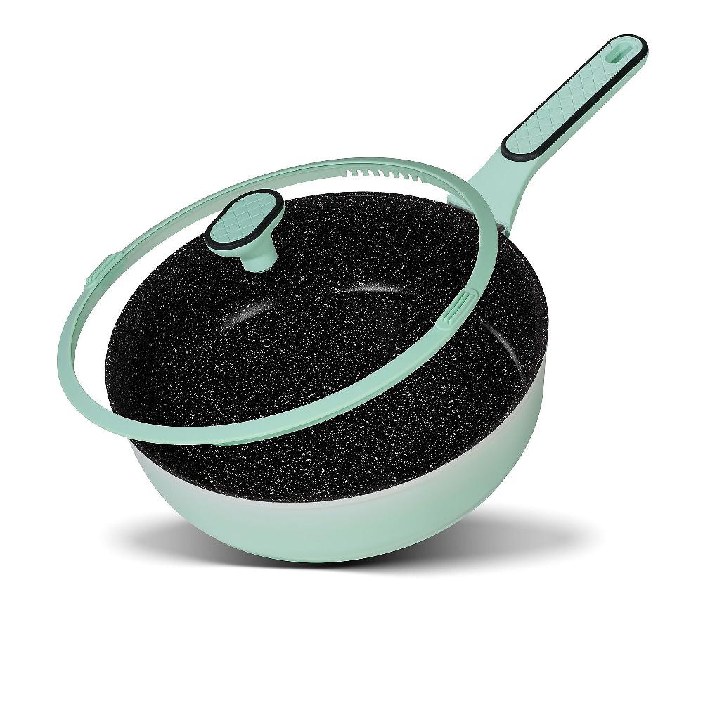QVC Stoneline Padella con coperchio 28 cm in colore pastello