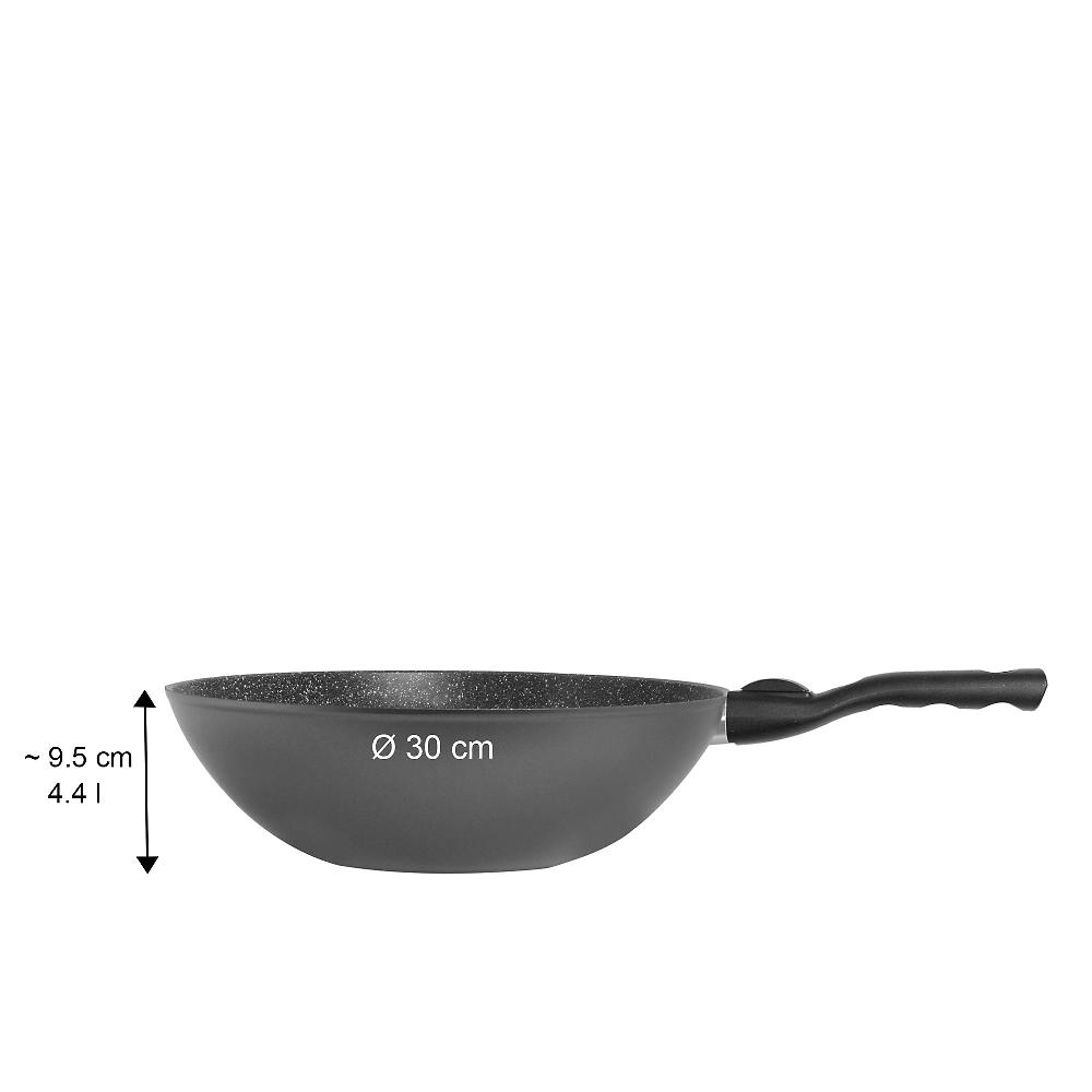 QVC Stoneline Wok Antiaderente 30 Cm Con Manico Removibile