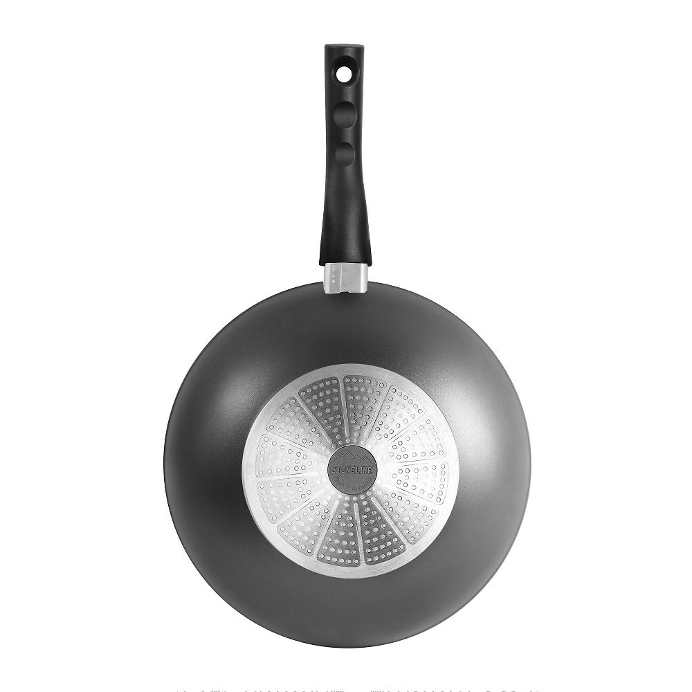 QVC Stoneline Wok Antiaderente 30 Cm Con Manico Removibile