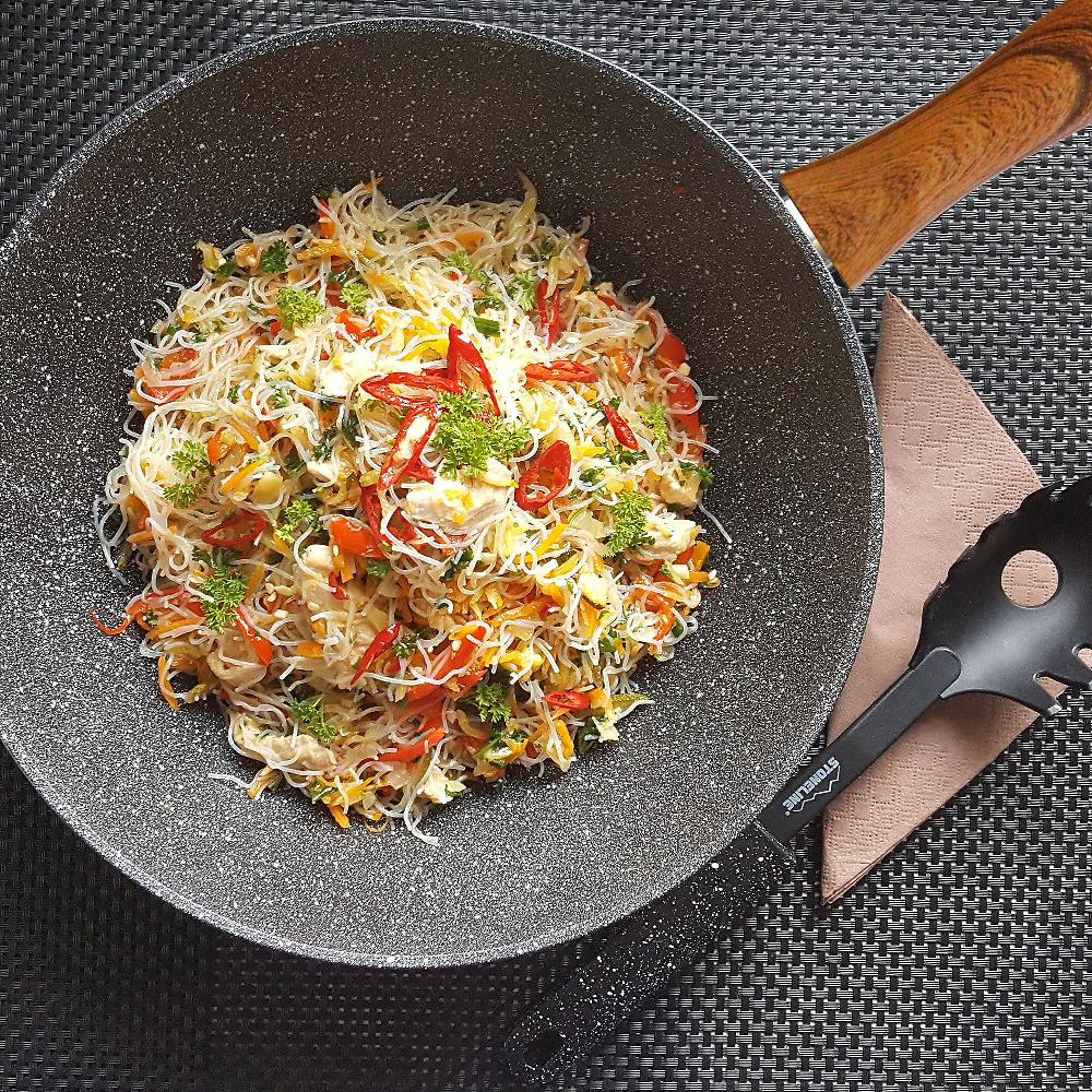 QVC Stoneline Wok In Alluminio Pressofuso Da 30 Cm Con Manico