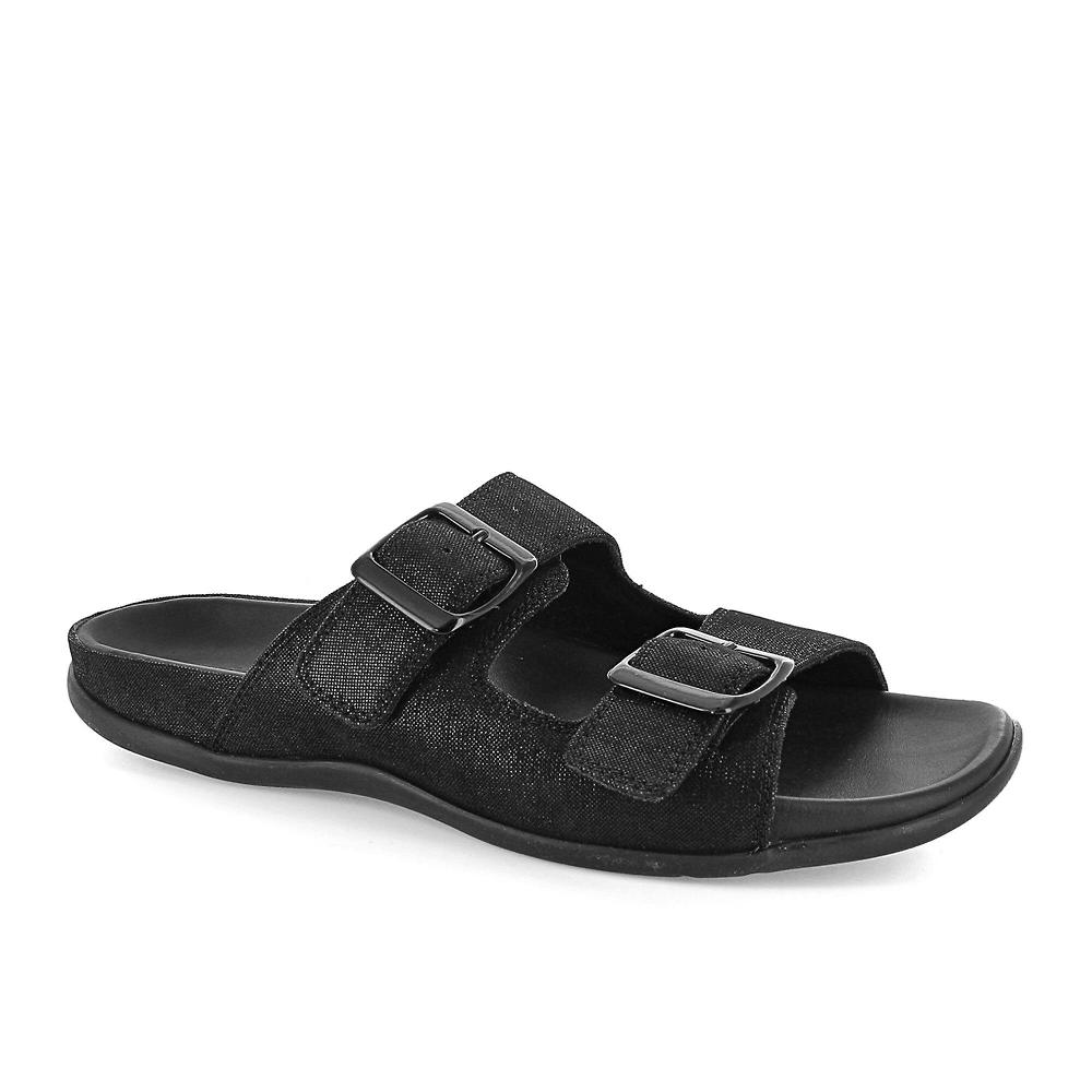 QVC Strive Footwear Ciabatta in pelle fascette regolabili e fibbia