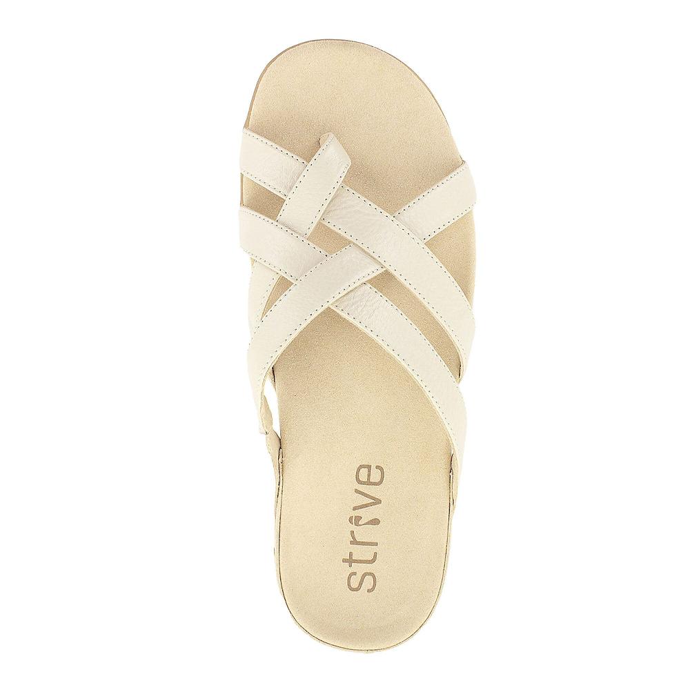 QVC Strive Footwear Ciabatte In Pelle Fascette Incrociate Soletta Memory Foam