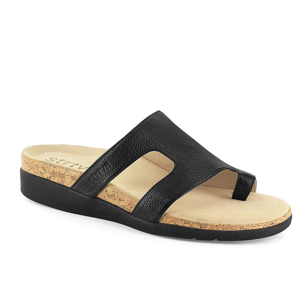 QVC Strive Footwear Infradito in pelle con soletta in Memory Foam