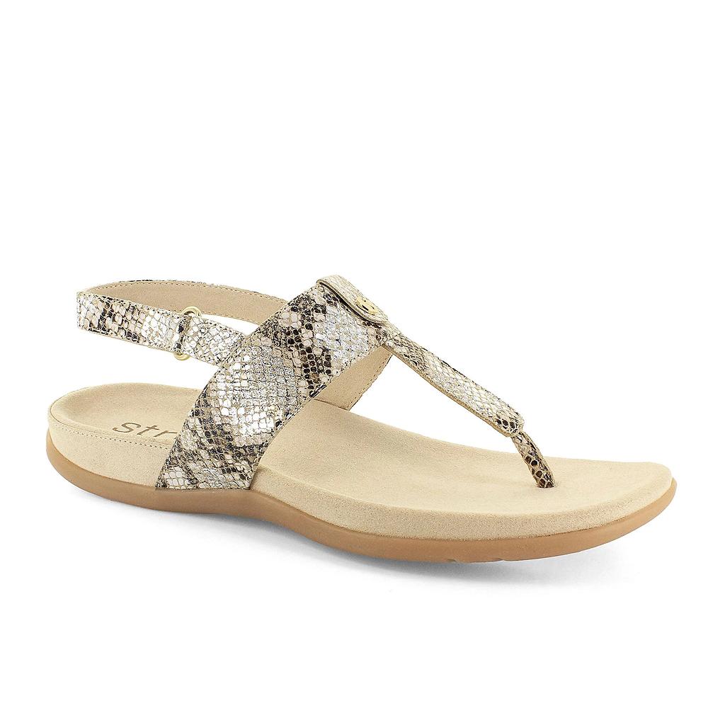 QVC Strive Footwear Sandali in pelle con velcro e soletta Memory Foam