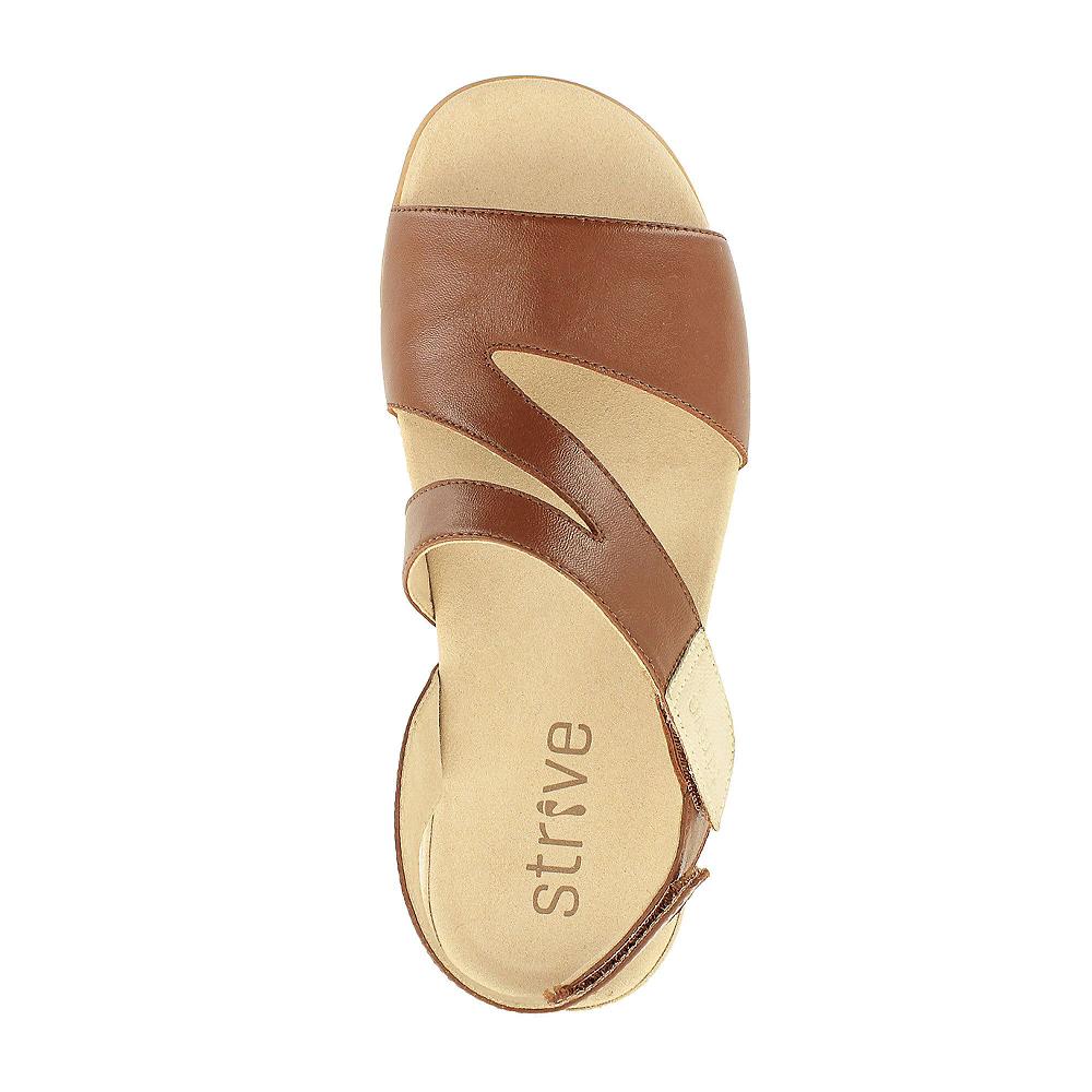 QVC Strive Footwear Sandali In Pelle Fascia Regolabile Con Velcro Soletta Memory