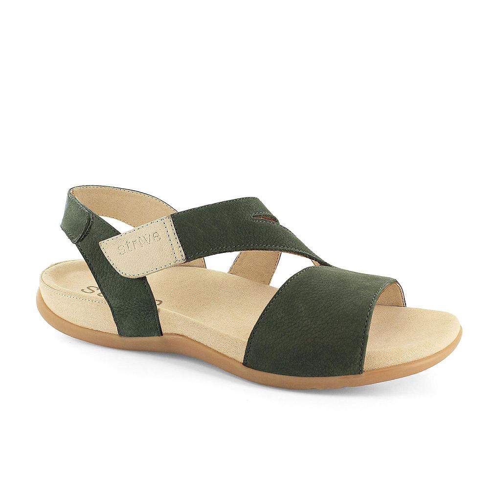 QVC Strive Footwear Sandali in pelle fascia regolabile con velcro soletta Memory