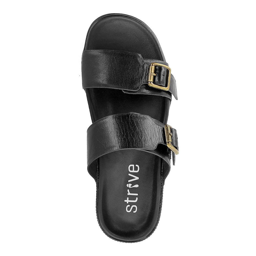 QVC Strive Footwear Sandalo In Pelle Con Doppia Fascia Regolabile Soletta Ortotica