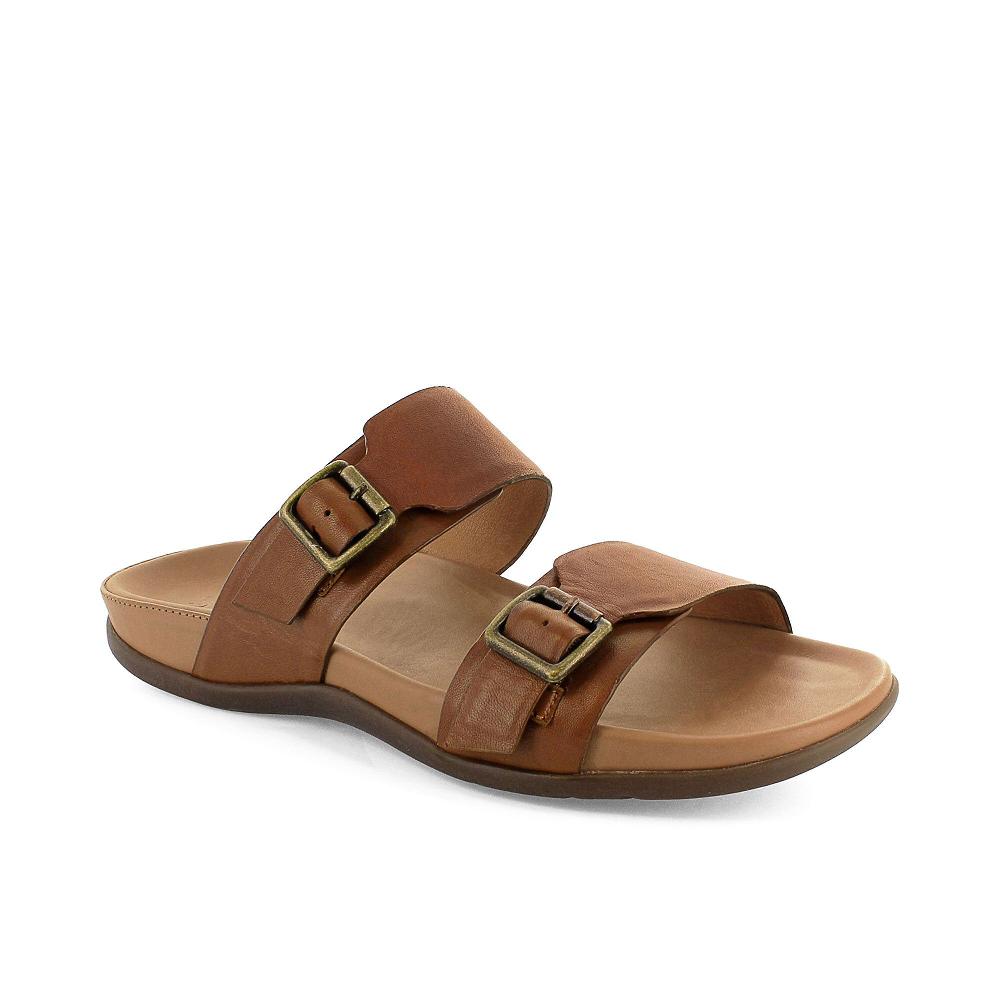 QVC Strive Footwear Sandalo in pelle con doppia fascia regolabile Soletta ortotica