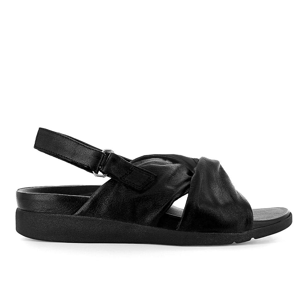 QVC Strive Footwear Sandalo In Pelle Fasce Incrociate Cinturino Regolabile Suola 2 Cm