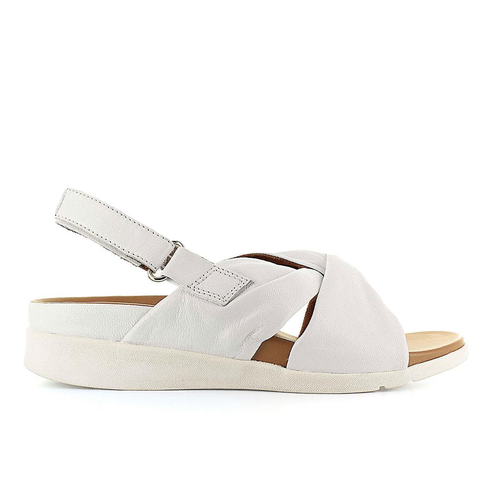 QVC Strive Footwear Sandalo In Pelle Fasce Incrociate Cinturino Regolabile Suola 2 Cm
