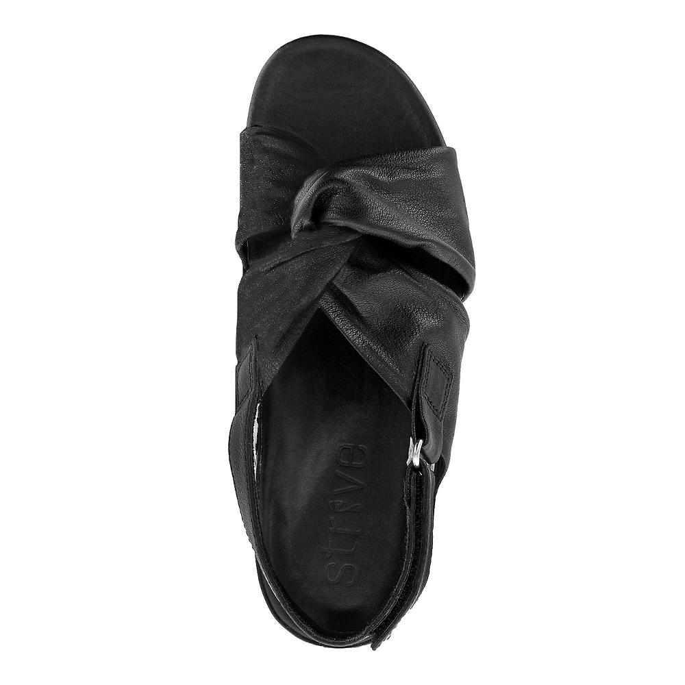 QVC Strive Footwear Sandalo In Pelle Fasce Incrociate Cinturino Regolabile Suola 2 Cm