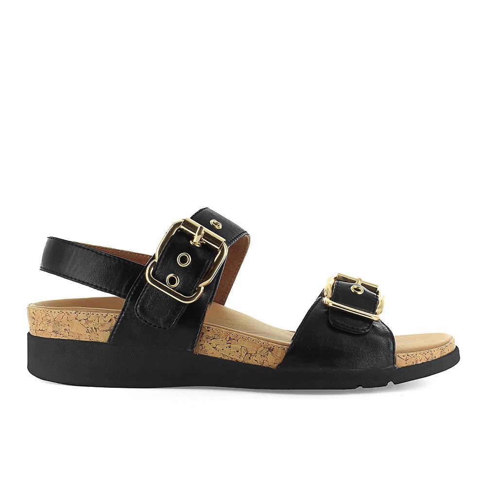 QVC Strive Footwear Sandalo In Pelle Fasce Regolabili Soletta Memory Foam