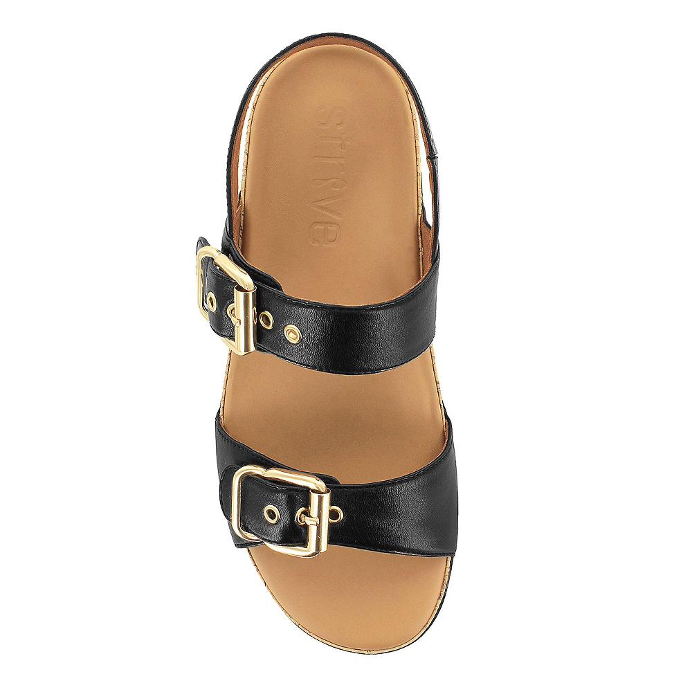 QVC Strive Footwear Sandalo In Pelle Fasce Regolabili Soletta Memory Foam