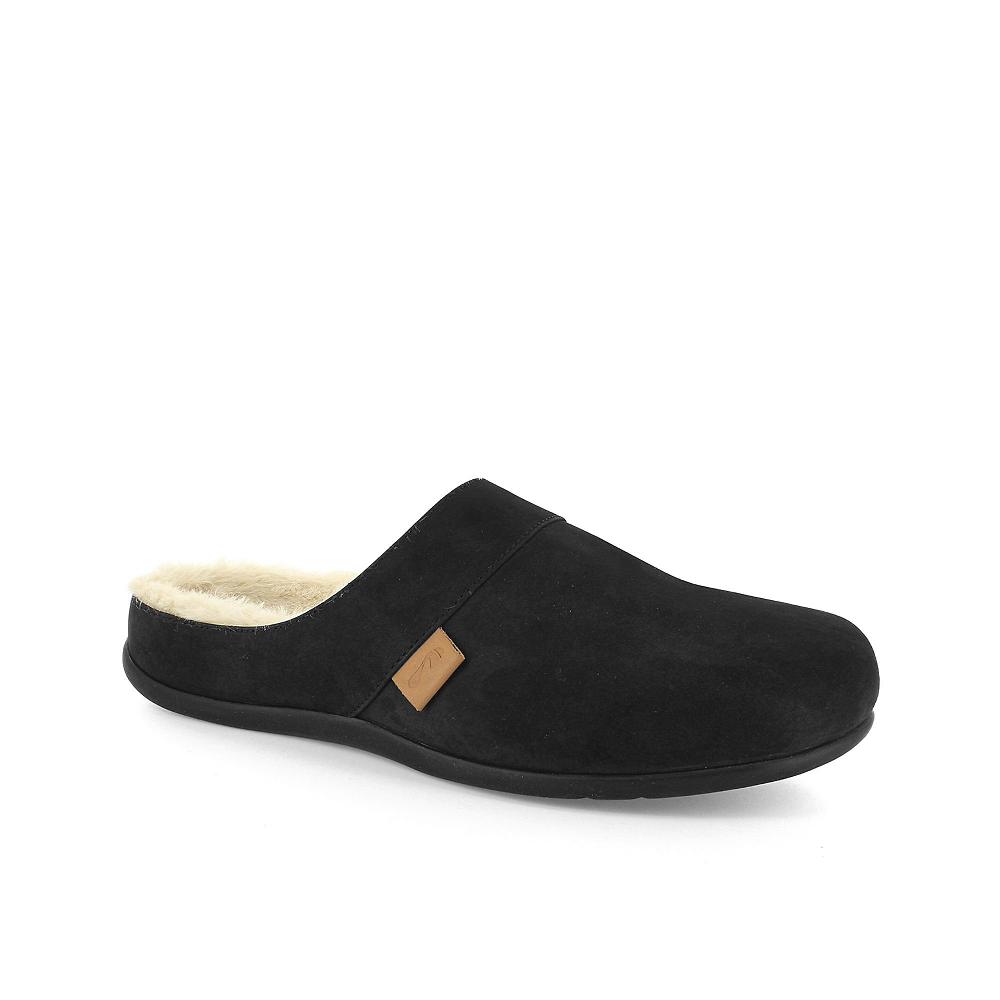 QVC Strive Footwear Slippers in pelle cuciture a rilievo e imbottitura interna
