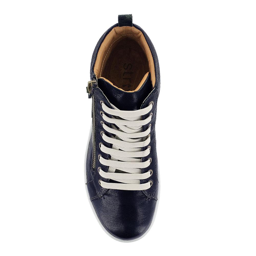 QVC Strive Footwear Sneaker Alta In Pelle Con Lacci E Zip Laterale