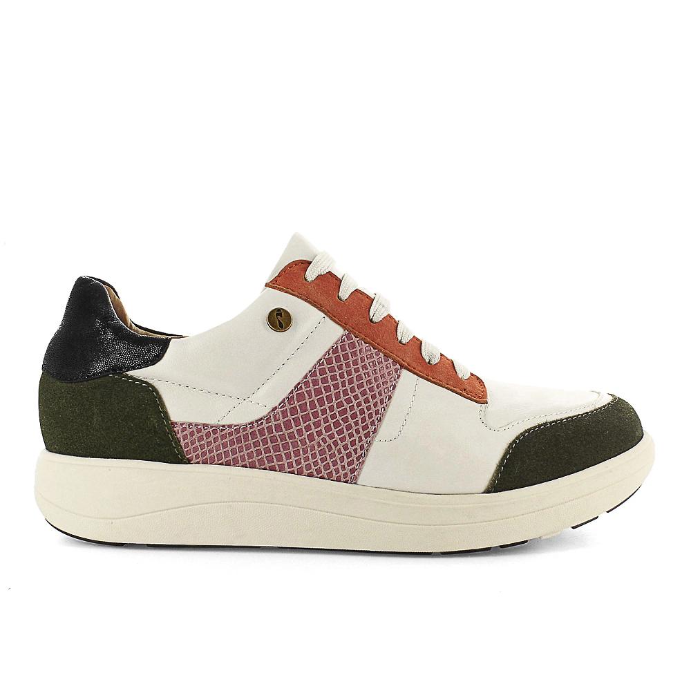 QVC Strive Footwear Sneaker In Pelle Effetto Patchwork Con Memory Foam