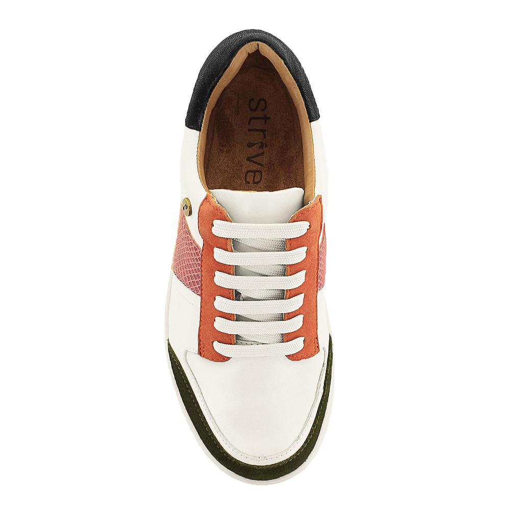 QVC Strive Footwear Sneaker In Pelle Effetto Patchwork Con Memory Foam