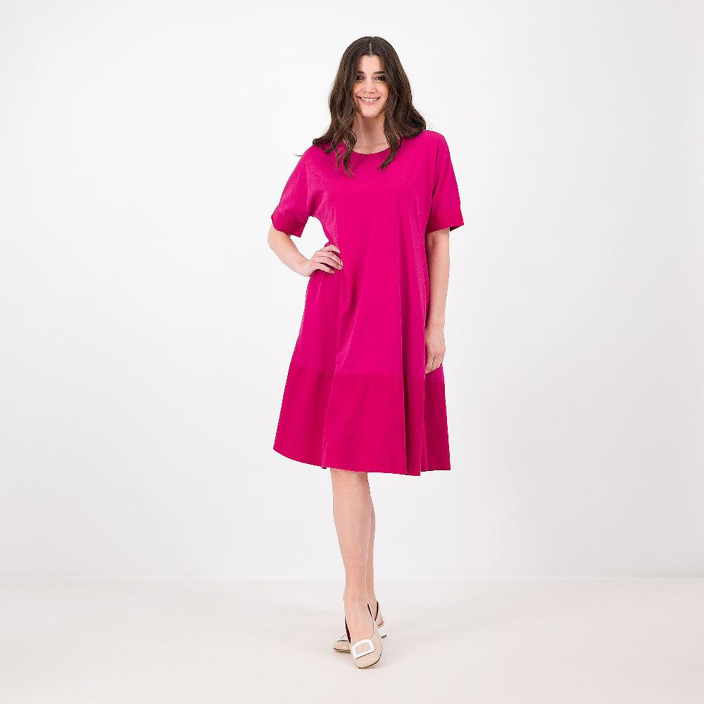 QVC Studio 19 Abito linea ad A In jersey di cotone Inserto in popeline Made in Italy